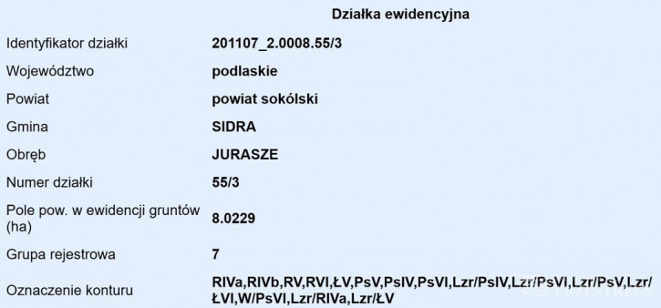 Działka Sprzedaż Jurasze 20