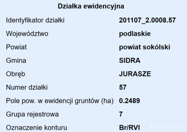 Działka Sprzedaż Jurasze
