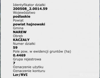 Działka Sprzedaż Kaczały