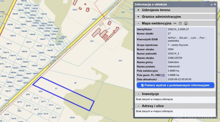 Działka Sprzedaż Zabłudów 11