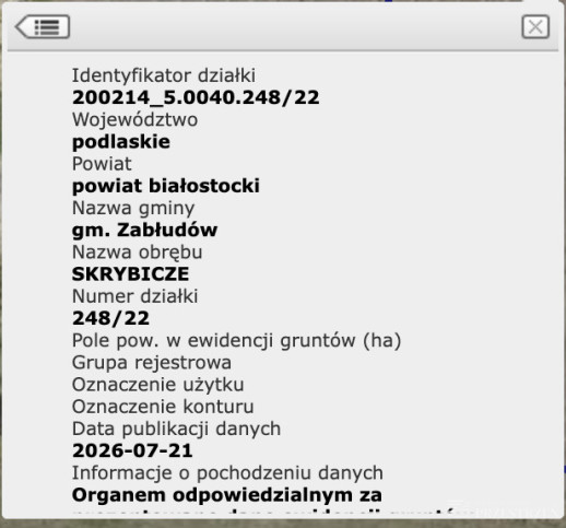 Działka Sprzedaż Skrybicze 3